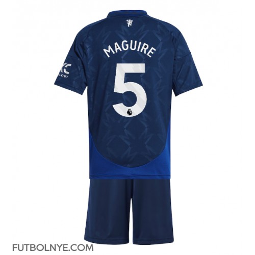 Camiseta Manchester United Harry Maguire #5 Visitante Equipación para niños 2024-25 manga corta (+ pantalones cortos)